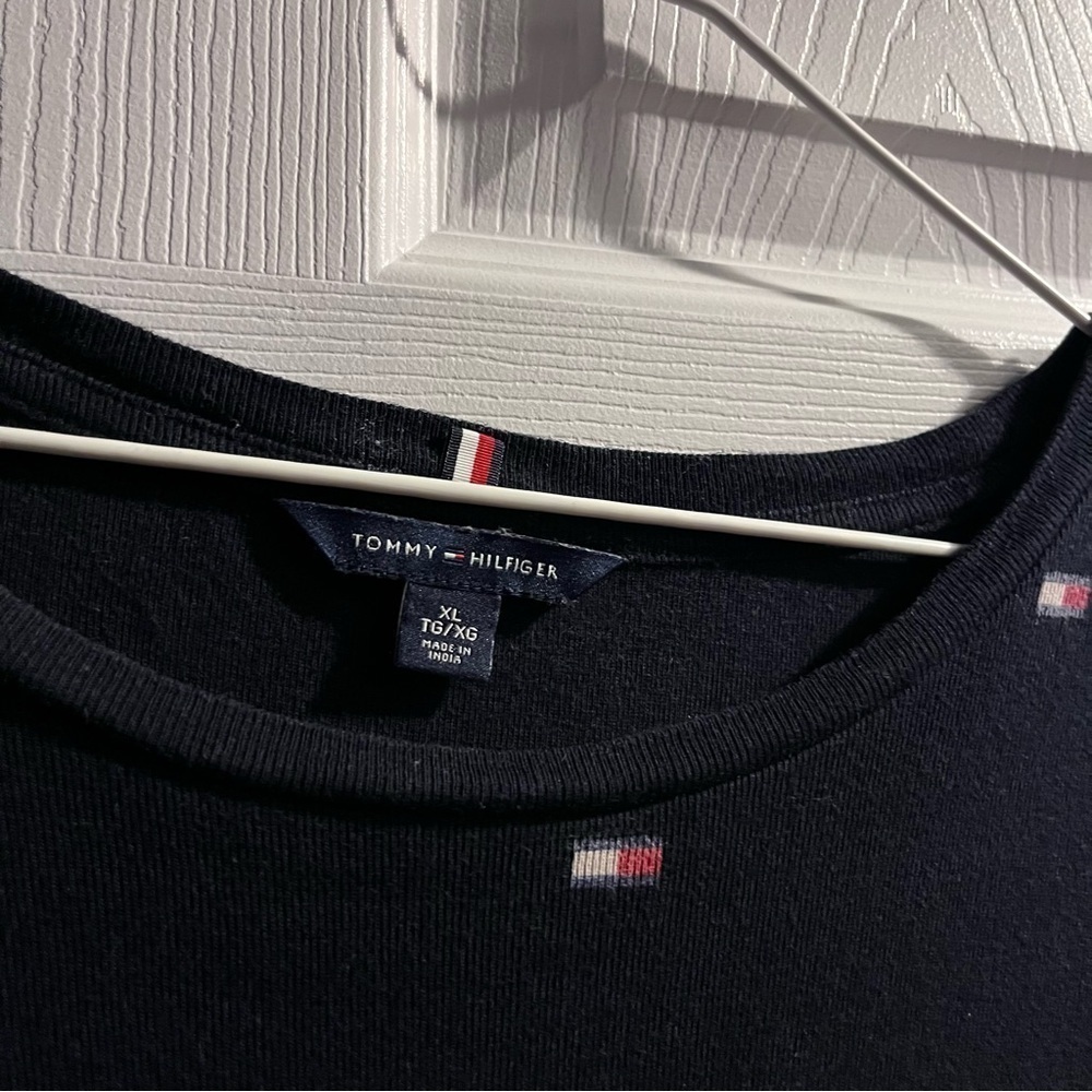 3/25$💥 Tommy Hilfiger t shirt tee top marine shirt sleeve women large logo - Picture 2 of 4